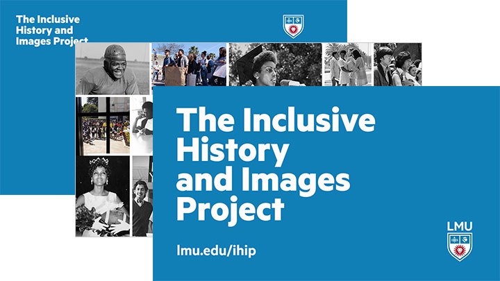 Three stacked Zoom backgrounds from the Inclusive History and Images Project series