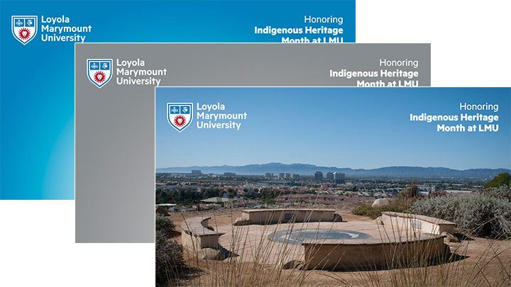 Three stacked Zoom backgrounds for Indigenous Heritage Month
