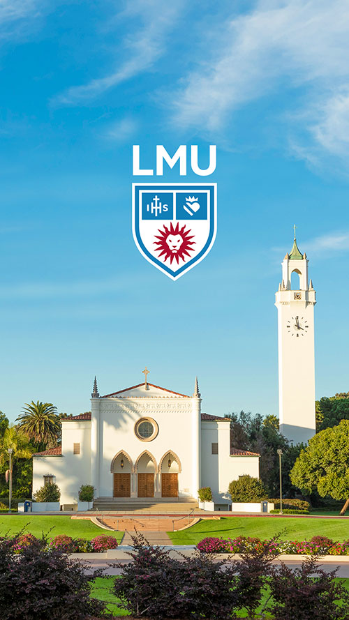 Sacred Heart Chapel seen from Regents Terrace with the LMU logo above