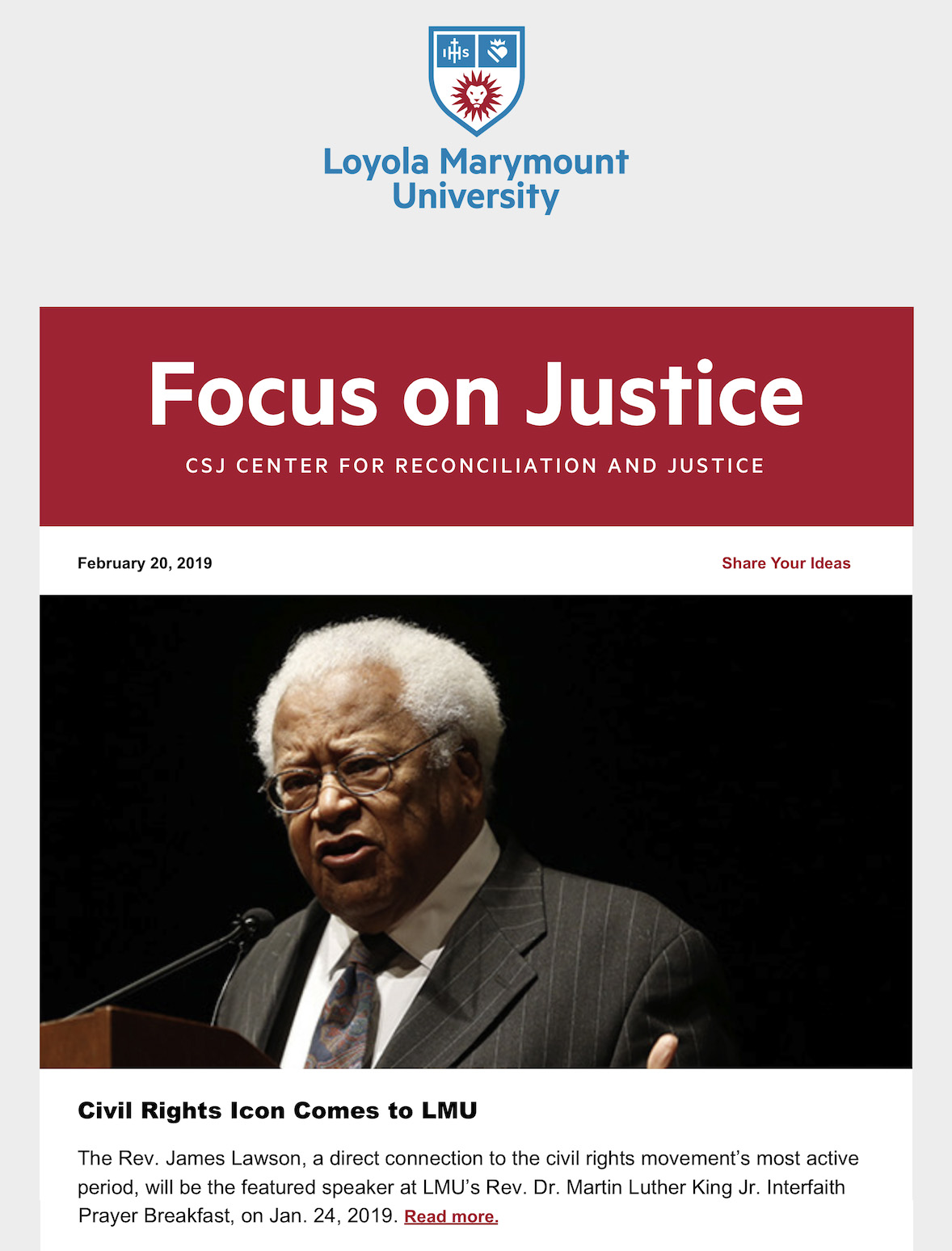 Email header - Focus on Justice
